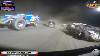 Brett Kressley On Board 358 Modified at Grandview Speedway Feature 2 August 2nd 