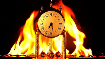 4k | clock burning on Fire