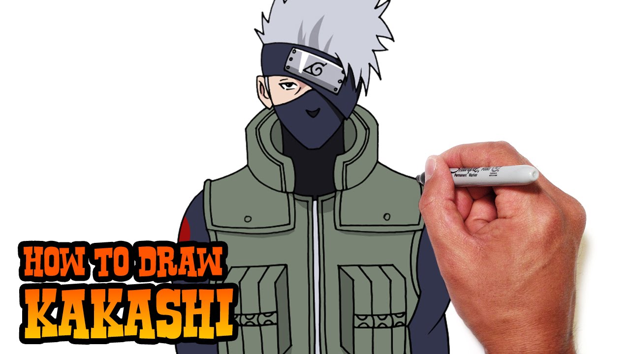 HOW TO DRAW KAKASHI FACE FROM NARUTO /// COMO DESENHAR O ROSTO DO KAKASHI 