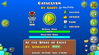 My First Extreme Demon! Geometry Dash Cataclysm 100% + 3 Coins