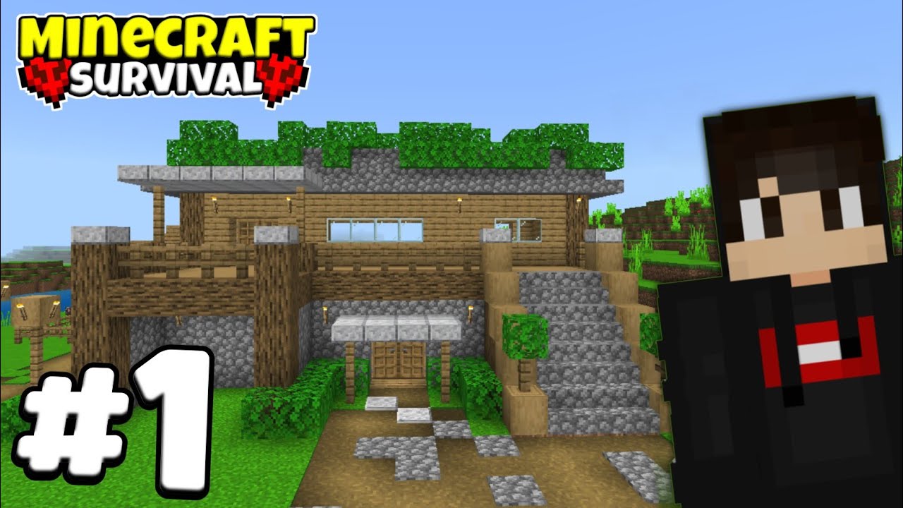 MINECRAFT PE🔥 Survival Series Ep 1 In Hindi | Building My First House ...