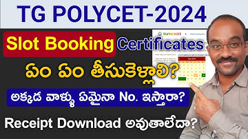 Polycet Slot booking Online | Print Not Coming ? |TGPOLYCET 2024 slot booking full process