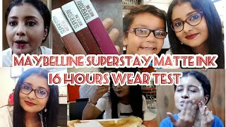 Maybelline Superstay Matte Ink 16Hrs Wear Test|A Day With Us!|Vlog Style Review