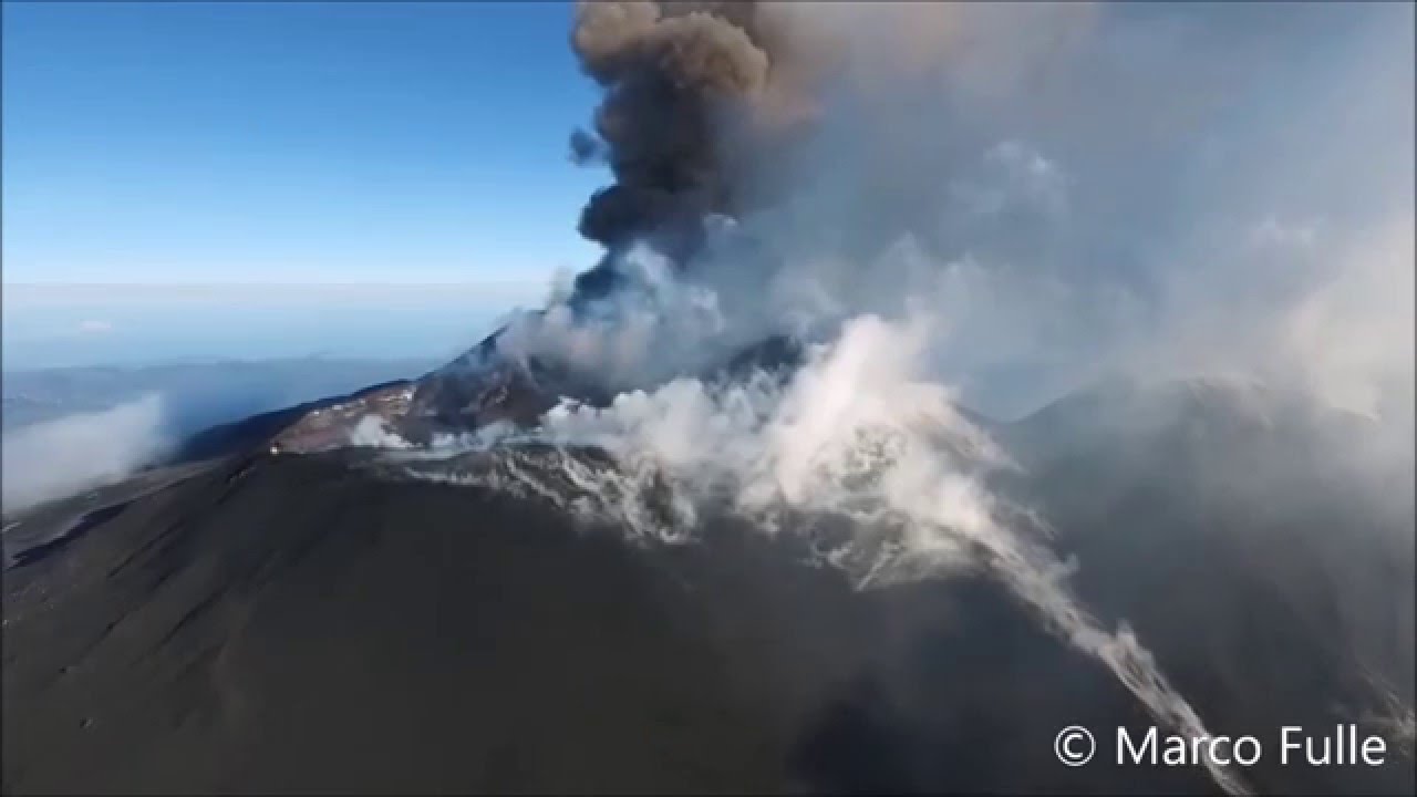 ETNA IN ERUPTION December 2015 aerial video