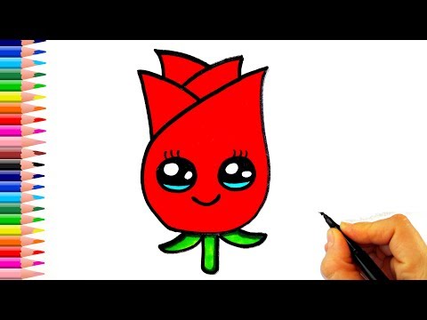 Gül Nasıl Çizilir? ÇOK KOLAY!! - How To Draw a Rose