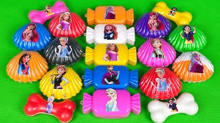 Digging Up Disney Princesses Slime With Seashell In Sand - Satisfying Slime ASRM