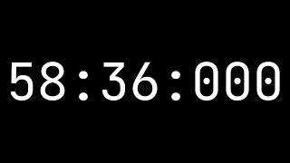 Celebrity Countdown timer 58 minutes, 36 seconds [58:36:000] - White on black with milliseconds Wealth