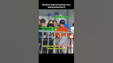 Namjoon forgot his parents were sitting behind him 😂 #bts #taehyung #rm