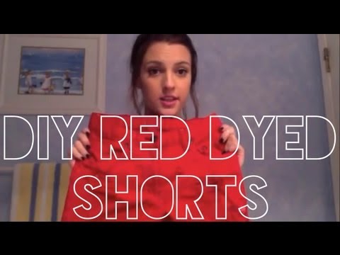 DIY Red Dyed Shorts