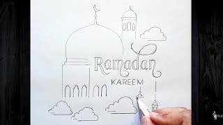 RAMADAN Kareem easy drawing. Step by step / RAMAZON Oyi mavzusida rasm chizish #3. Oson usul