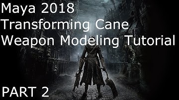 Maya 2018 Bloodborne Transforming Cane Modeling Tutorial (PART 2)