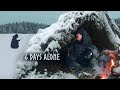 6 Days Winter Camping: Frozen Lake ICE FISHING (Narrated) Survival Shelter