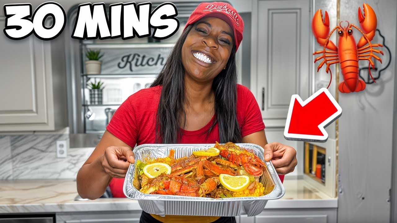 COOKING MY FIRST SEAFOOD BOIL IN 30 MINUTES (EXTREMELY HILARIOUS)