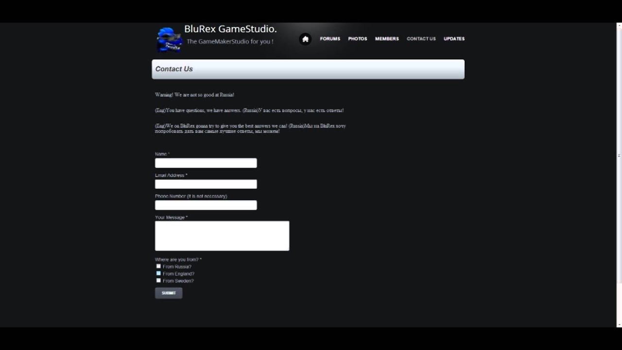 Welcome to BluRex GameStudio!