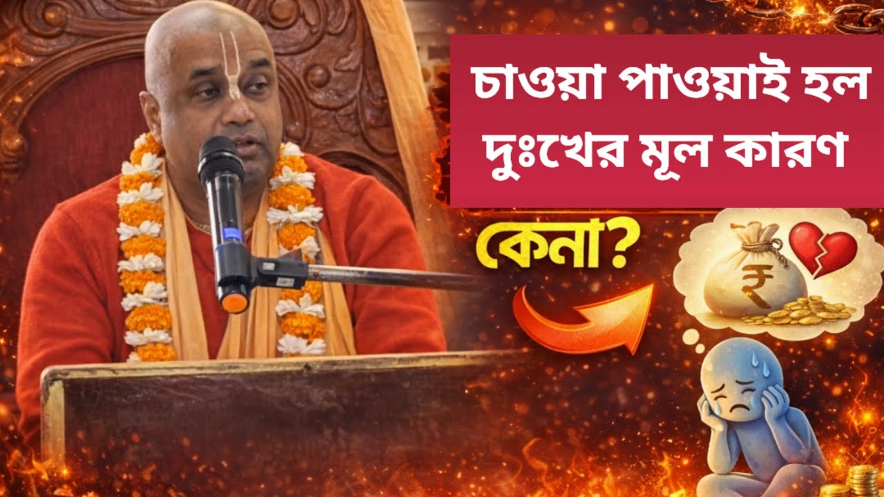 চাওয়া পাওয়াই হল দুঃখের মূল কারণ বললেন মহারাজ/বাংলা ভাগবত পাঠ/Bengali bhagwat path iskcon/paroloktv