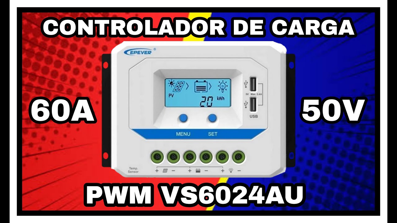 Controlador de Carga Eperver VS6024AU PWM  para Energia Solar Off Grid!