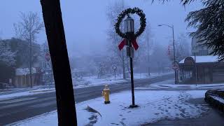 City Walk | Downtown Ashland During Winter Storm | Oregon, USA | 4K