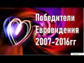 Победители Евровидения  2006 - 2016 гг