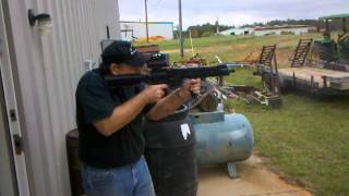AR57 on a slide fire lower controled rate of fire demonstration
