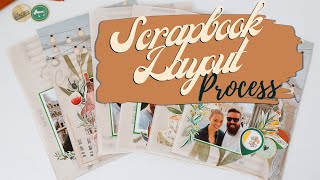 Six cohesive Scrapbook Layout | Scrapbook Process Video Layout | Travel Scrapbook Layout