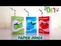 Cute paper juice box🧃/ Easy paper craft/ Mini paper juice box/ How to make DIY paper juice box