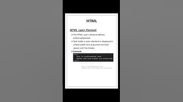 HTML Preformatted Text | SP Tiger #shorts #html