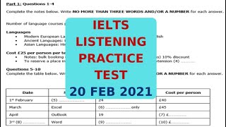 IELTS LISTENING PRACTICE TEST 20 FEB 2021