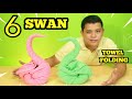6 different swan towel folding design