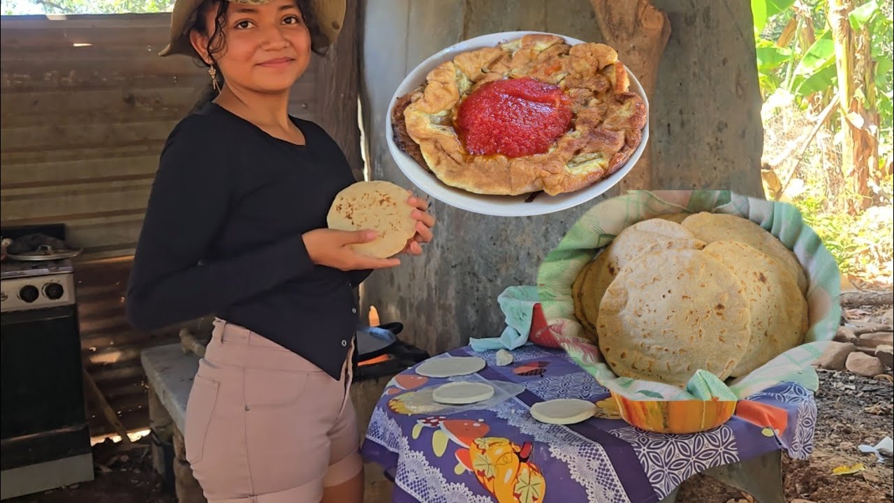 🛑 campesina 👩🏻‍🌾prepara un rico desayuno con tortillas recién salida del comal😋