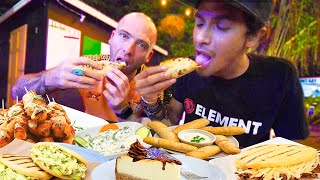 Endless BARBADOS STREET FOOD TOUR! Bajan FOOD TRUCKS in South Barbados!