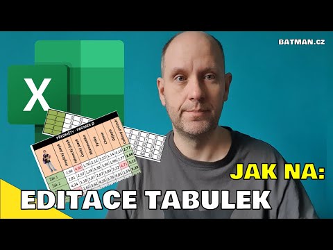 Excel – editace tvorba tabulek