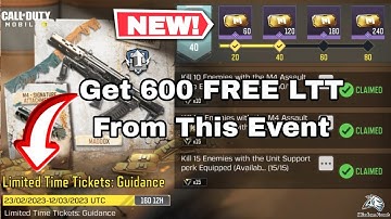 Get FREE 600 LTT From Limited Time Tickets: Guidance Event in Cod Mobile 2023