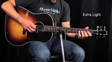 The Ultimate Acoustic String Comparison - Extra Light vs Custom Light vs Light vs Medium