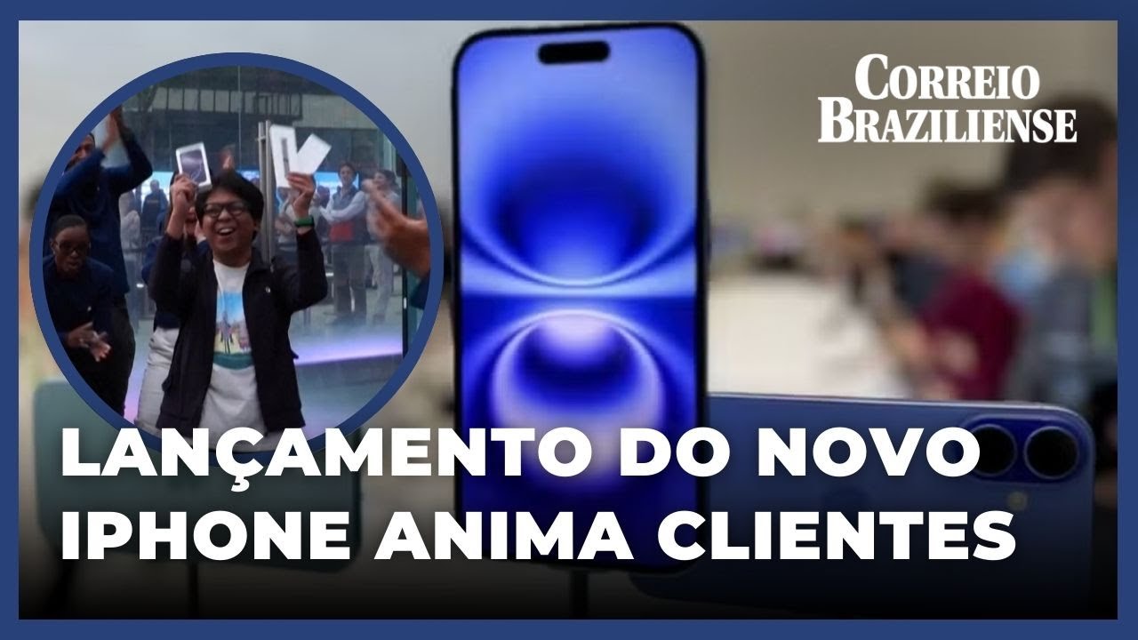 Longas filas marcam lançamento do novo iPhone 16 - 