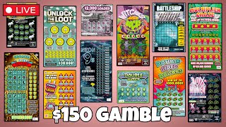 $150 WORTH OF SCRATCH OFF LOTTERY TICKETS FROM MULTIPLE STATES DURING MY LIVESTREAM