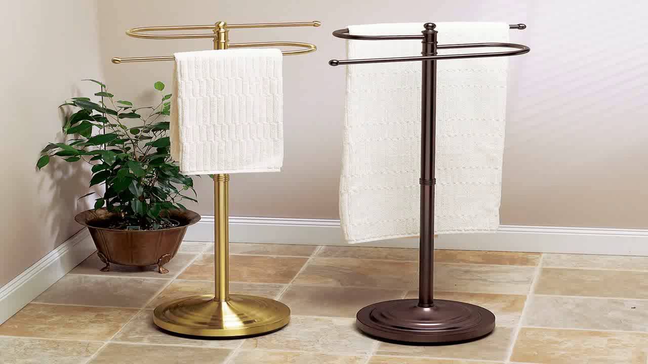 Gatco 1506 Floor Standing S Style Towel Holder Satin Nickel Youtube