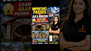 Important Passes of J&amp;K &amp; Himachal in 1 Min.| Movie Experience| SSC, Railway, Shubhi Mam #staticgk