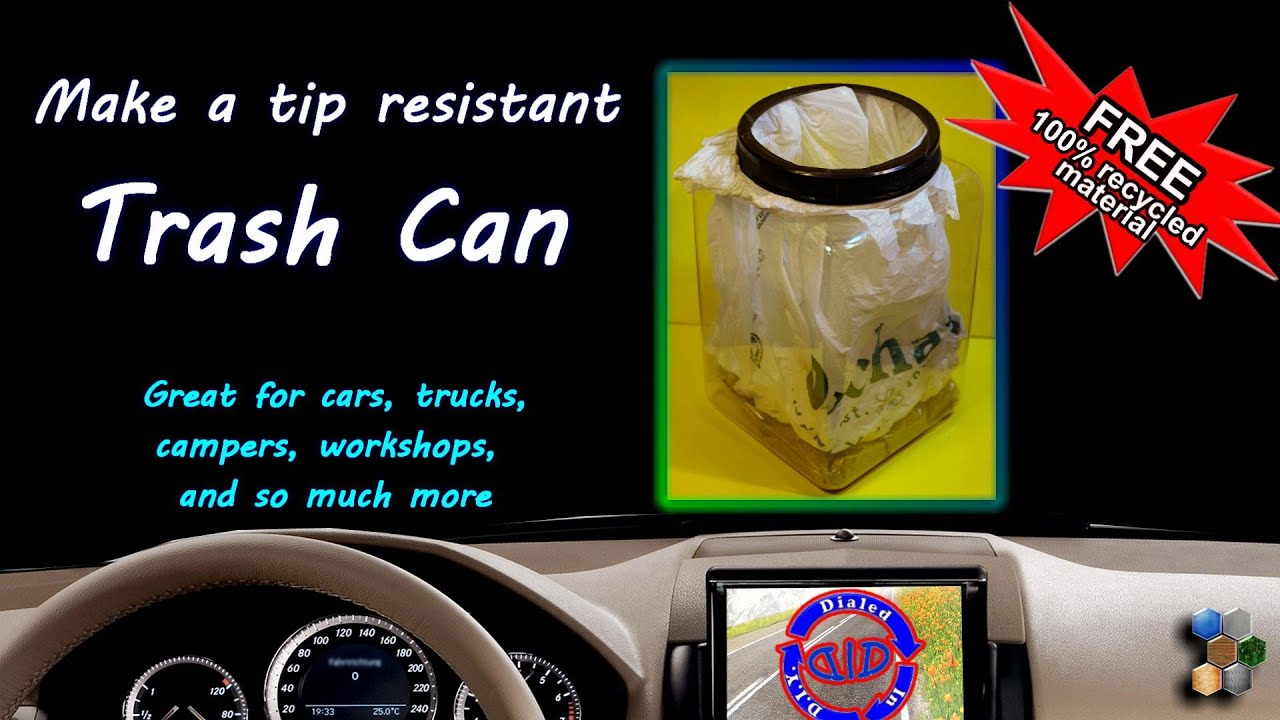 Make a Trash Can for the car - tip resistant & free - recycled materials 