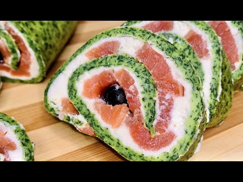Закусочный рулет с рыбой на праздничный стол! Красиво и очень вкусно!