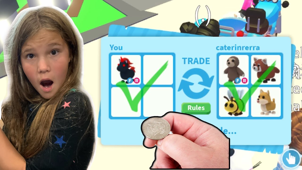 Coin Flip Decides If I Accept A Trade In Adopt Me Roblox Adopt Me Legendary Trades Youtube - carlaylee roblox adopt me