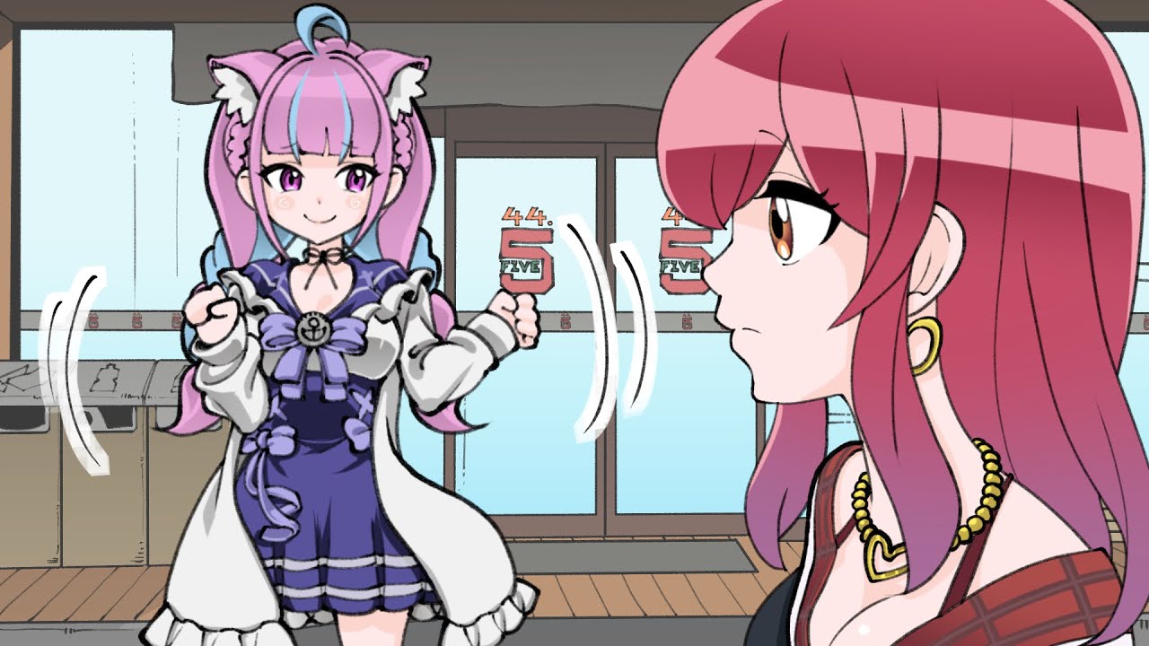 Aqua doing the opening dance for Sencho. [Animated Hololive/Eng sub][Minato Aqua/Houshou Marine]