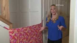 Casey Finn from the DIY Playbook shows us how to create a fabric stair gate for a tricky space. Keep your kids & pets safe, with this 