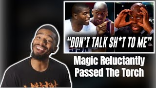 LEBRON FAN REACTS TO The Only Time Magic Johnson TRASH TALKED Michael Jordan! CRAZY 360 DUNK!!