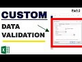 Excel Custom Data Validation | Use Formulas to Check for text, numbers, weekday | #datavalidation