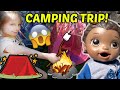 BABY ALIVE goes CAMPING! MARSHMALLOWS and SURPRISES! The Lilly and Mommy Show! FUNNY KIDS SKIT!