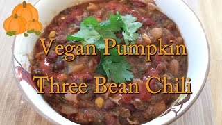 Vegan Pumpkin Three Bean Chili (Slow Cooker Recipe)