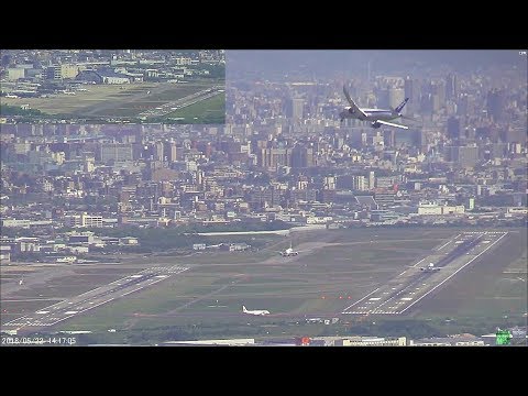2018.05.22【逆ラン】伊丹14｜Osaka airport, using RWY14 - Arrivals & Departures｜大阪空港ライブカメラ