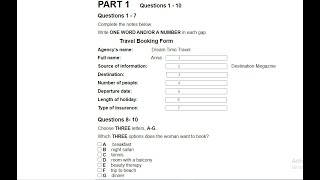Computer Based Listening Part One For Practice Only.