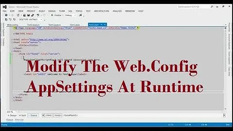 How To Modify The Web.Config AppSettings At Runtime