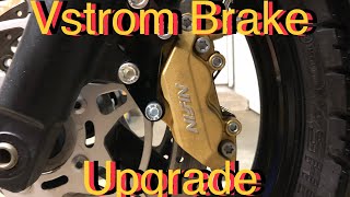 I installed some 4 piston calipers and a larger master cylinder on my
2008 vstrom 1000 to improve braking performance feel. the cylin...